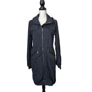 Pajar Canada Women's Black Packable Raincoat Size S Removable Hood Lightweight